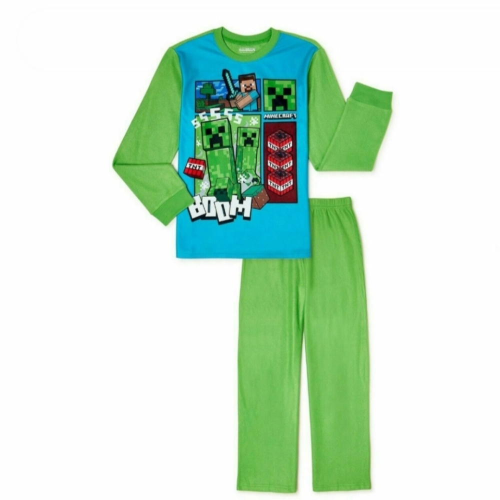 ☘️ 3/$18. NWT Boys size 10/12 Minecraft pajama set.